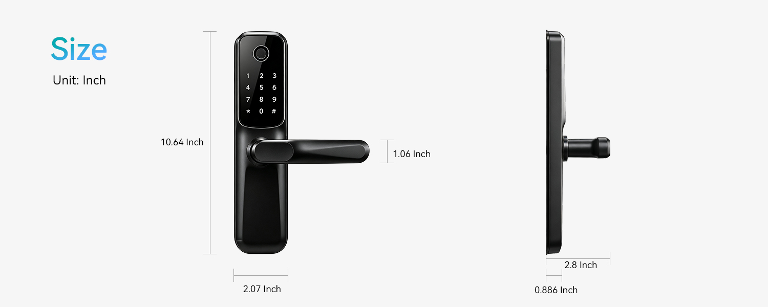 Trueway RF-2 dimension drawing, unit inch