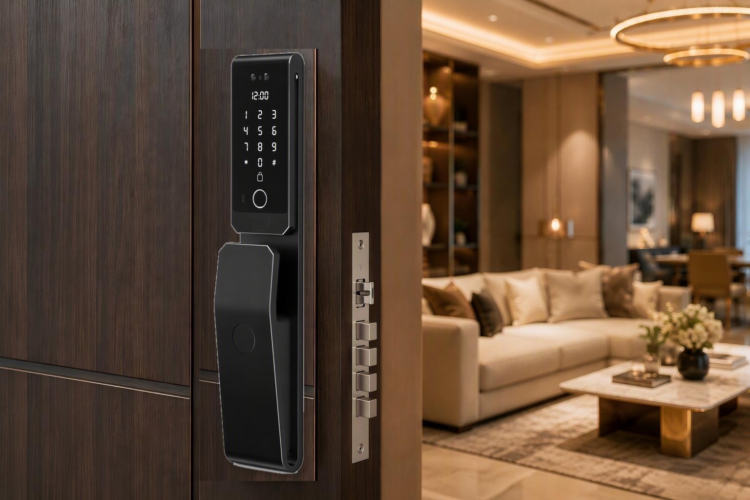 Swapping a TrueWay smart lock front-panel module with a key